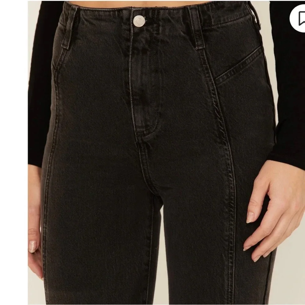 Free‎ People Florence Black Gray Flare Jeans